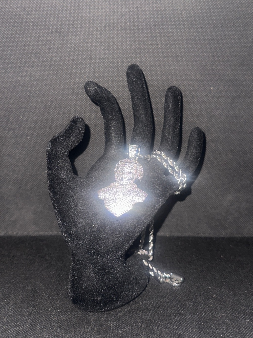 Silver Tone Joker Pendant Necklace